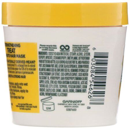 Garnier, Fructis, Tratamento fortalecedor, Máscara para cabelos de 1 minuto, Com extrato de banana, 3,4 fl oz (100 ml) - Image 2