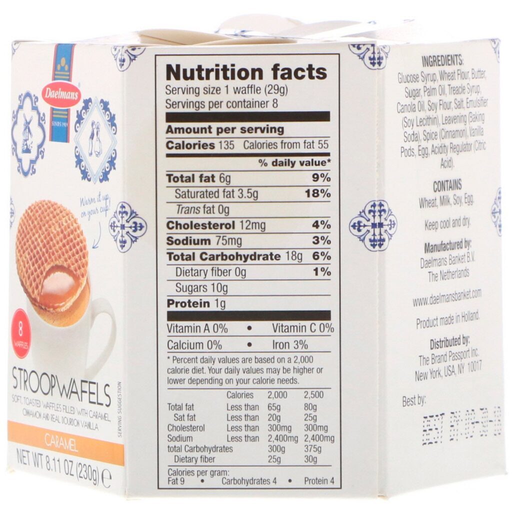 Daelmans, Stroopwafels, Large Hex Box, Caramel, 8 Waffles, 8.11 oz (230 g) - Imagem 2