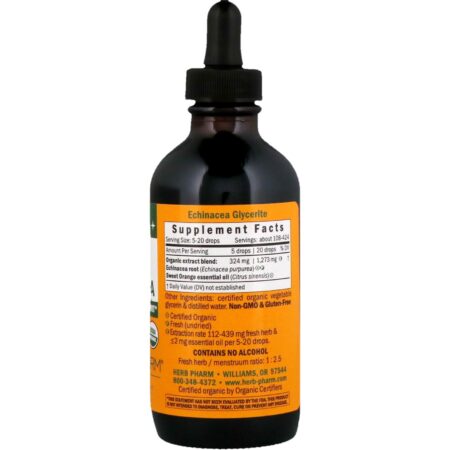 Herb Pharm, Kids Echinacea, Alcohol Free, Orange Flavored, 4 fl oz (120 ml) - Image 2