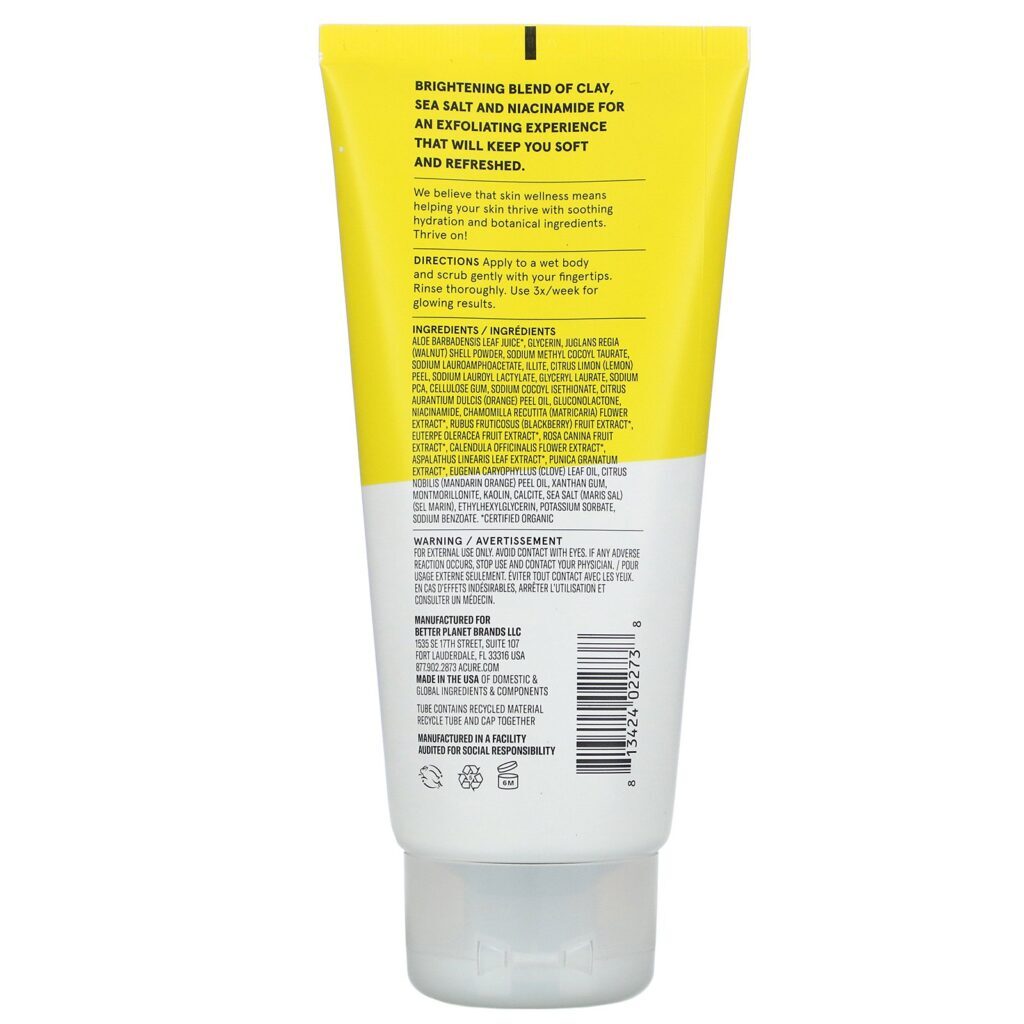 Acure, Brightening Body Scrub, 6 fl oz (177 ml) - Imagem 2