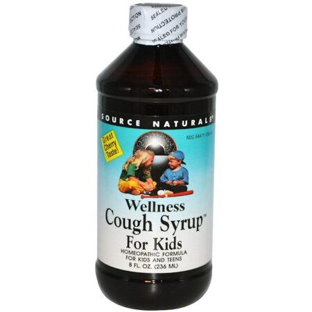 Source Naturals, Xarope de tosse para o bem-estar das crianças, ótimo sabor de cereja, 8 fl oz (236 ml)