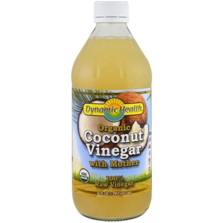 Dynamic Health Laboratories, Organic Coconut Vinegar with Mother, 100% Raw Vinegar, 16 fl oz (473 ml)