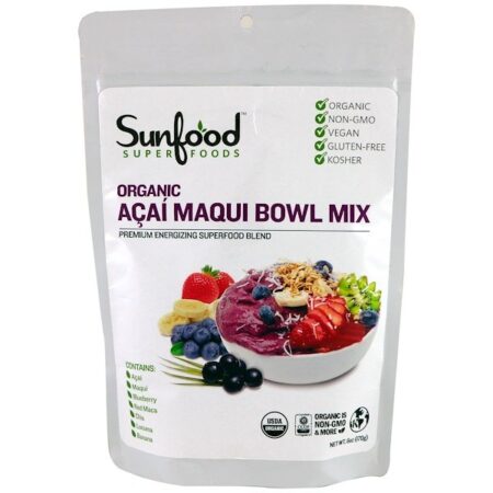 Sunfood, Mistura de Açaí Orgânico e Maqui, 170 g (6 oz)