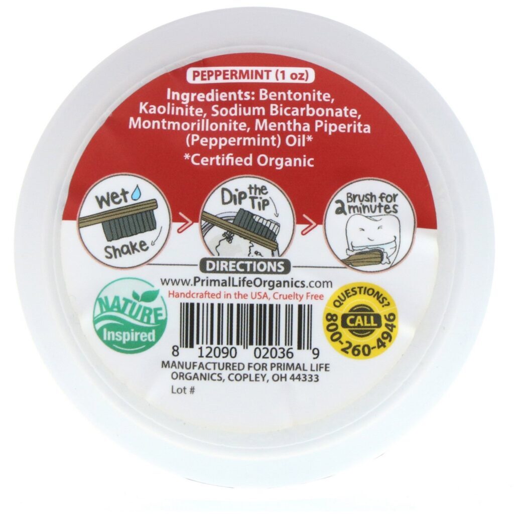 Primal Life Organics, Pó Dental Dirty Mouth, Hortelã, 28 g - Imagem 2