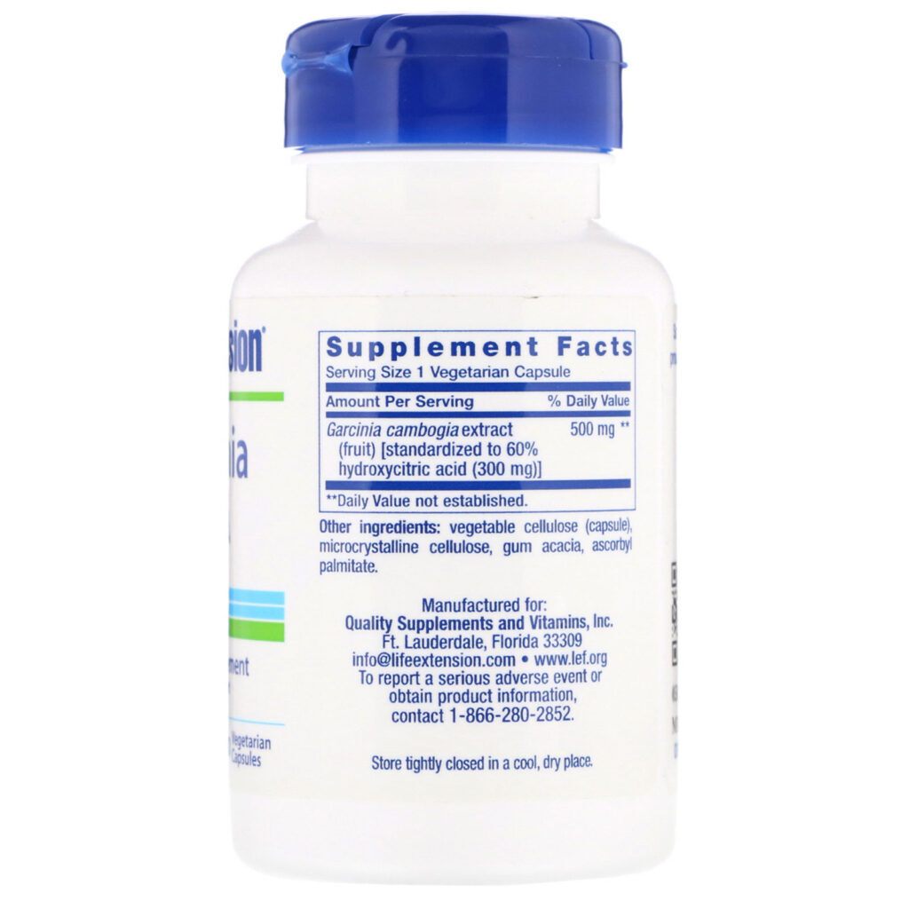 Life Extension, Garcinia HCA, 90 Cápsulas Vegetais - Imagem 2
