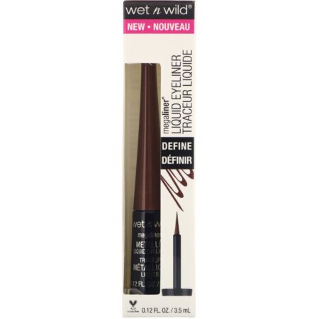 Wet n Wild, Delineador líquido metálico MegaLiner, castanho metálico, 0,12 fl oz (3,5 ml) - Image 2