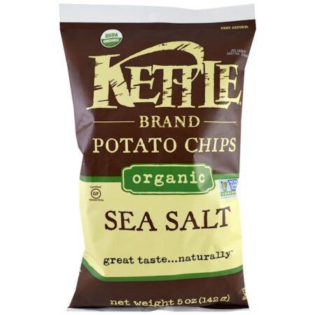 Kettle Foods, Chips de Batata Orgânica, Sal Marinho, 5 oz (142 g)