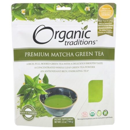 Organic Traditions, Chá Verde Matcha Premium, 3,5 oz (100 g)