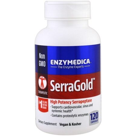 Enzymedica, SerraGold, Serrapeptase de Alta Potência, 120 Cápsulas