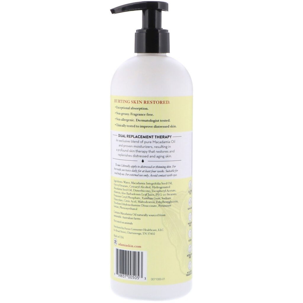 Adamia, Loção Reparadora Terapêutica com Óleo de Macadâmia, 473 ml (16 fl oz) - Imagem 2