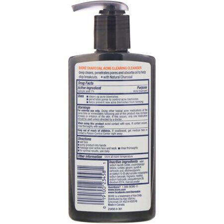 Biore, Limpador clareador para acne com carvão vegetal, 6,77 fl oz (200 ml) - Image 2