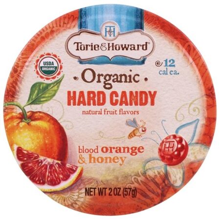 Torie & Howard, Orgânico, doce duro, laranja sanguínea e mel, 2 onças (57 g)