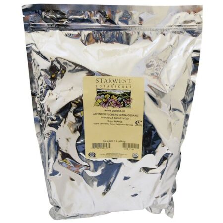 Starwest Botanicals, Flores de Lavanda Orgânicas Extra, 453,6 g (1 lb)