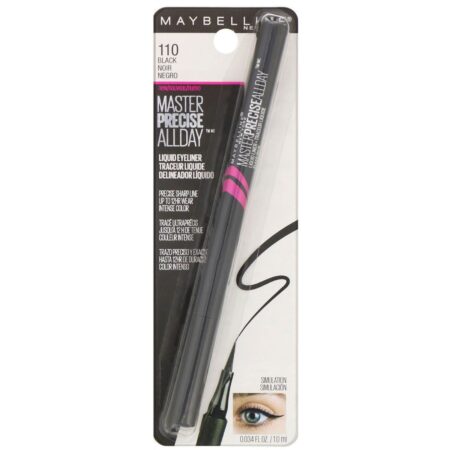 Maybelline, Delineador líquido Master Precise All Day Eye Studio, 110 Black, 1 ml - Image 2