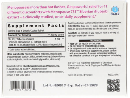 Life Extension, Menopausa 731, 30 Comprimidos - Image 2