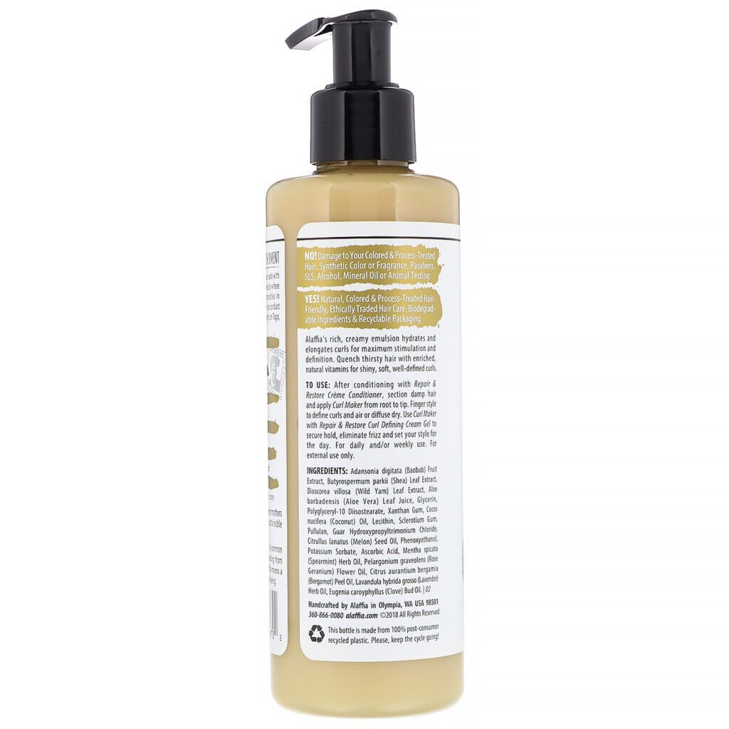 Alaffia, Repair & Restore, Ativador de Cachos com Baobá e Aloe, 236 ml (8 oz) - Imagem 2