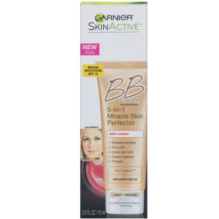 Garnier, SkinActive, Creme BB aperfeiçoador da pele milagroso 5 em 1, Antienvelhecimento, Claro/Médio, 75 ml - Image 2