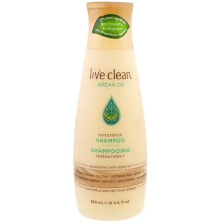 Live Clean, Shampoo Restaurador, Óleo de Argan, frasco de 12 oz (350 ml)