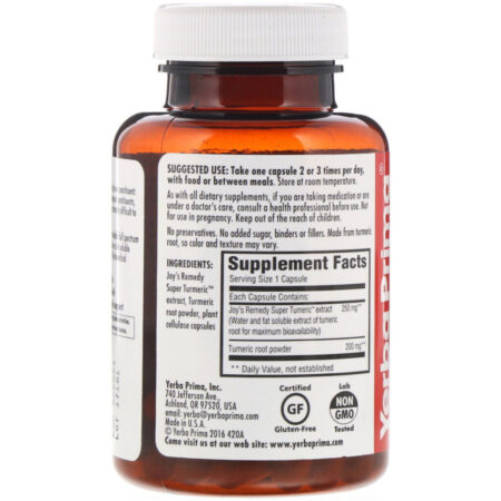 Yerba Prima, Super Cúrcuma, 60 Cápsulas Vegetais - Imagem 2