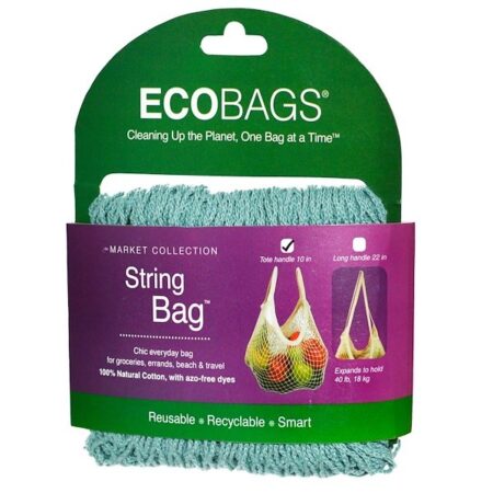 ECOBAGS, Saco de Corda, Coleção do Mercado, Punho 10, Azul Lavado, 1 saco