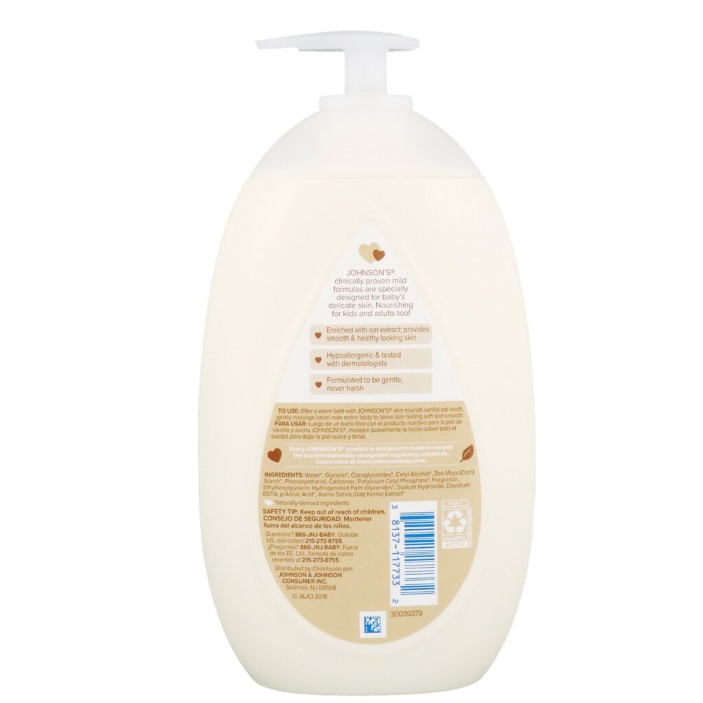 Johnson & Johnson, Nutrução para a Pele, Loção de Baunilha e Aveia, 16,9 fl oz (500 ml) - Imagem 2