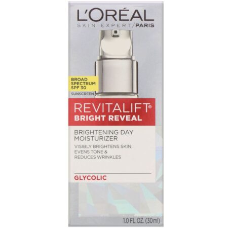 L'Oreal, Revitalift Bright Reveal, Brightening Day Moisturizer, SPF 30, 1 fl oz (30 ml) - Image 2