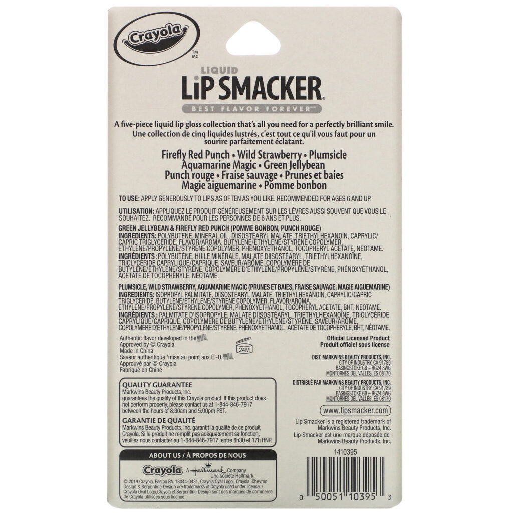 Lip Smacker, Crayola, Liquid Lip Gloss, Best Flavor Forever, 5 Pack, 0.09 fl oz (2.8 ml) Each - Imagem 3
