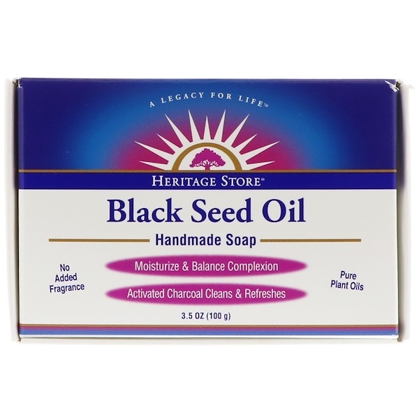 Heritage Store, Sabonete de óleo de cominho preto feito à mão, 3,5 onças (100 g)