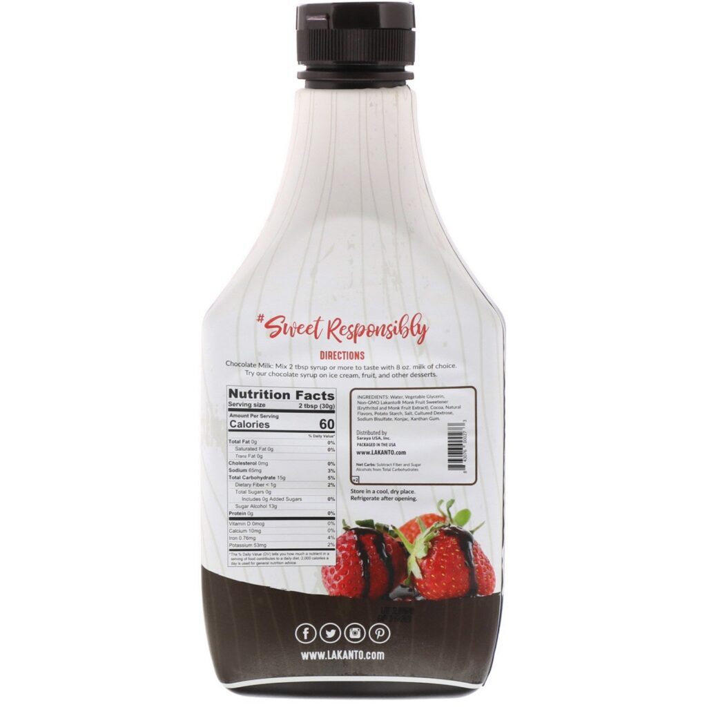 Lakanto, Chocolate Syrup, 16 fl oz (473 ml) - Imagem 2