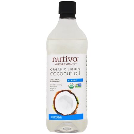 Nutiva, Óleo de Coco Líquido Orgânico, Clássico, 946 ml (32 fl oz)