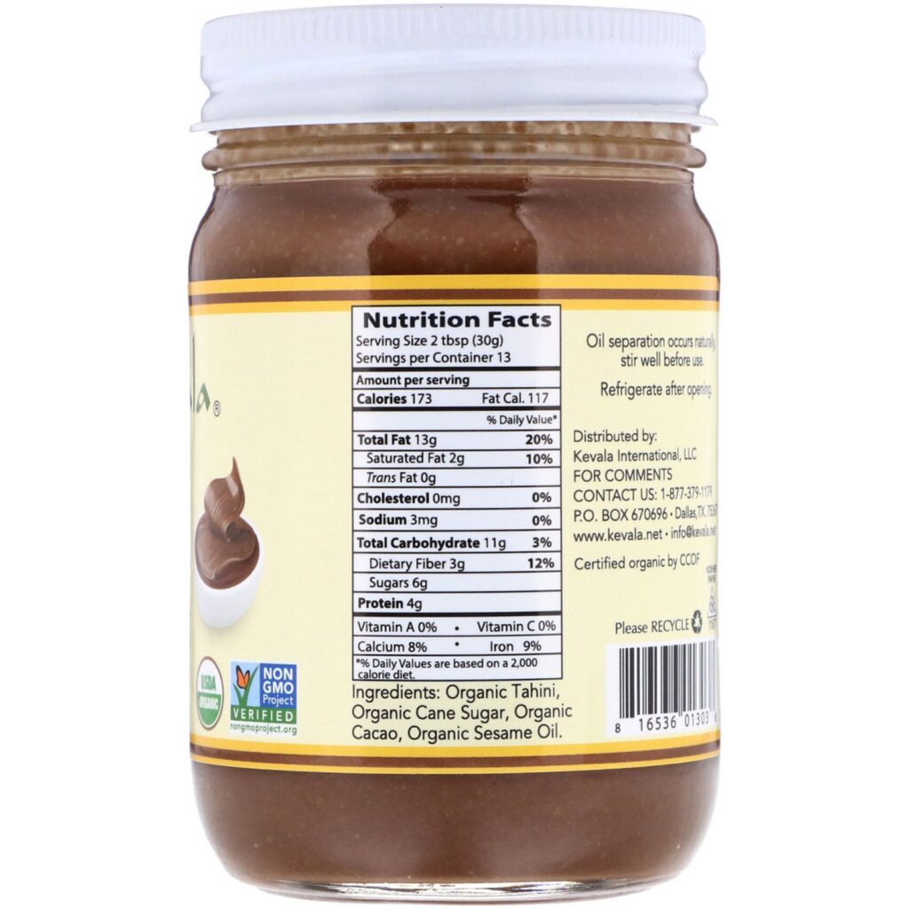 Kevala, Manteiga de Chocolate com Gergelim Orgânica, 370 g - Imagem 2
