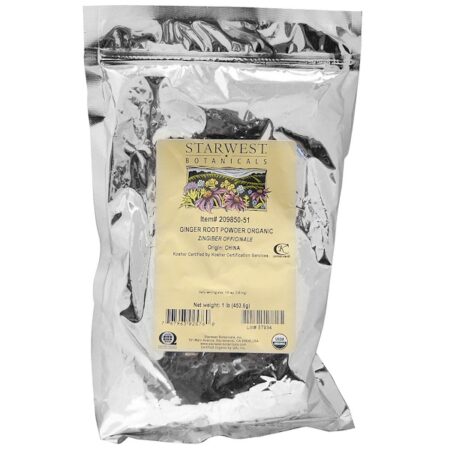 Starwest Botanicals, Raiz de Gengibre em Pó, Orgânico, 1 lb (453,6 g)