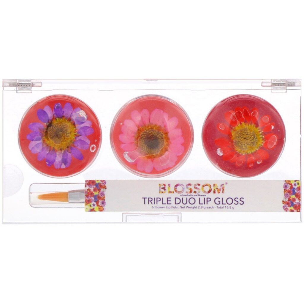 Blossom, Triplo Brilho Labial Duplo, Coleção Luscious Kiss, 6 Vasinhos de Flor Labial, 2,8 g Cada - Imagem 2