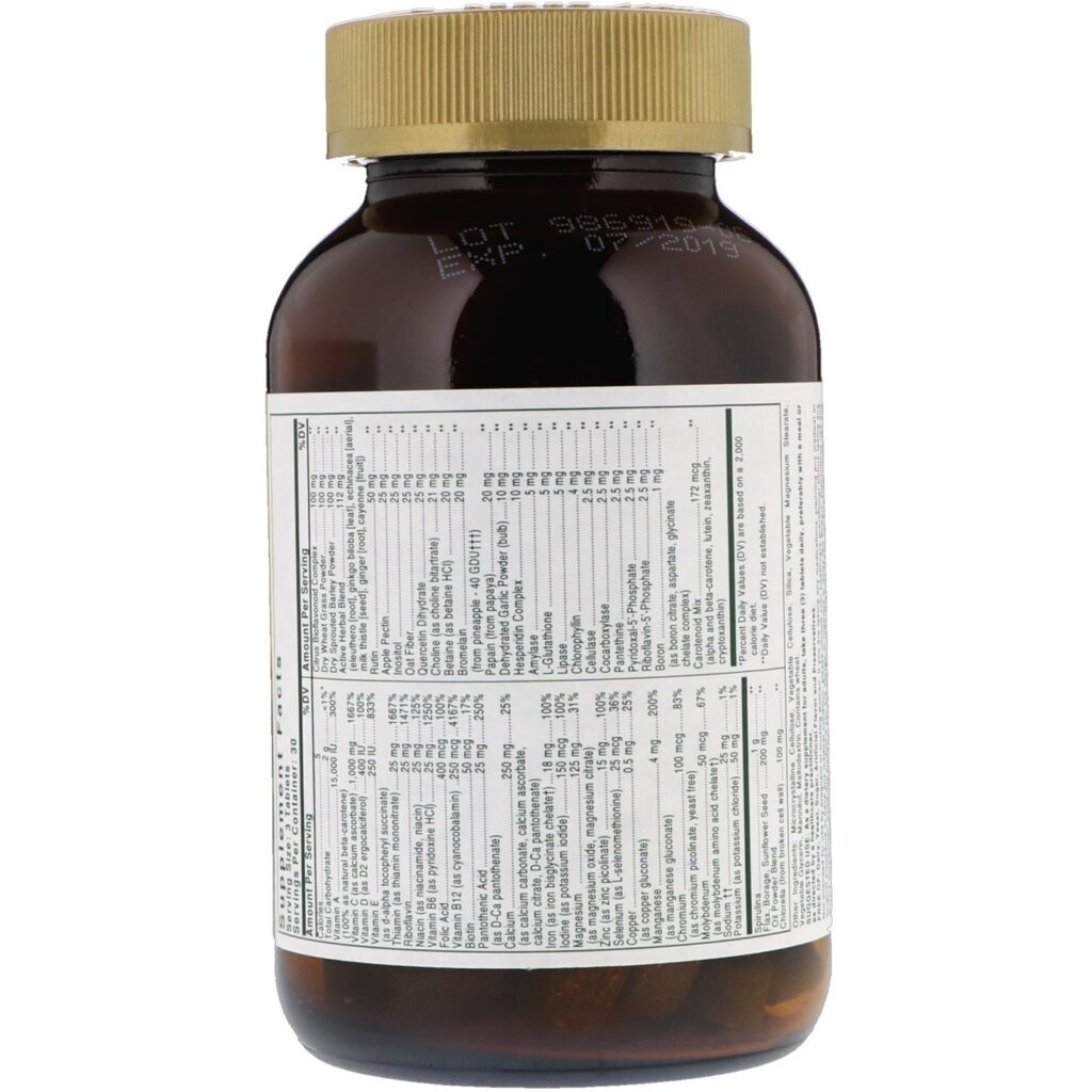 Solgar, Earth Source, Multi-Nutrient, Providing Whole Food Concentrates, 90 Tablets - Imagem 2