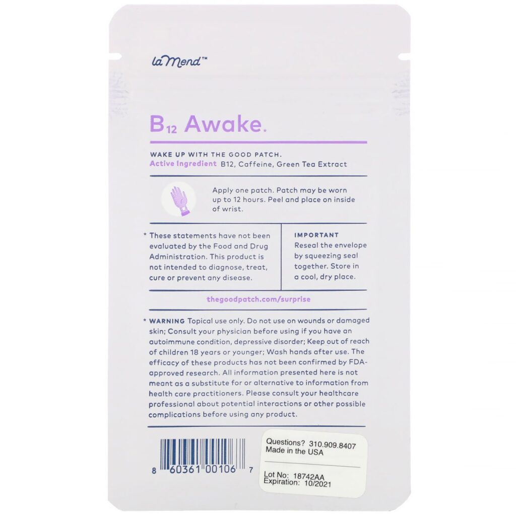 The Good Patch, B12 Awake, 4 Patches - Imagem 2