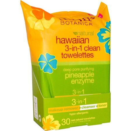 Alba Botanica, Lenços limpos havaianos 3 em 1, 30 lenços naturais úmidos