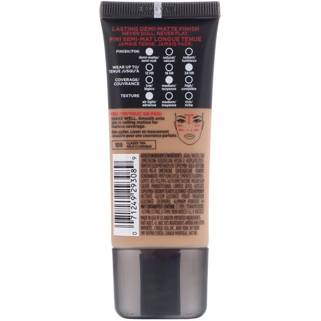 L'Oreal, Base Infallible Pro-Matte, Classic Tan, 109, 30 ml - Imagem 2