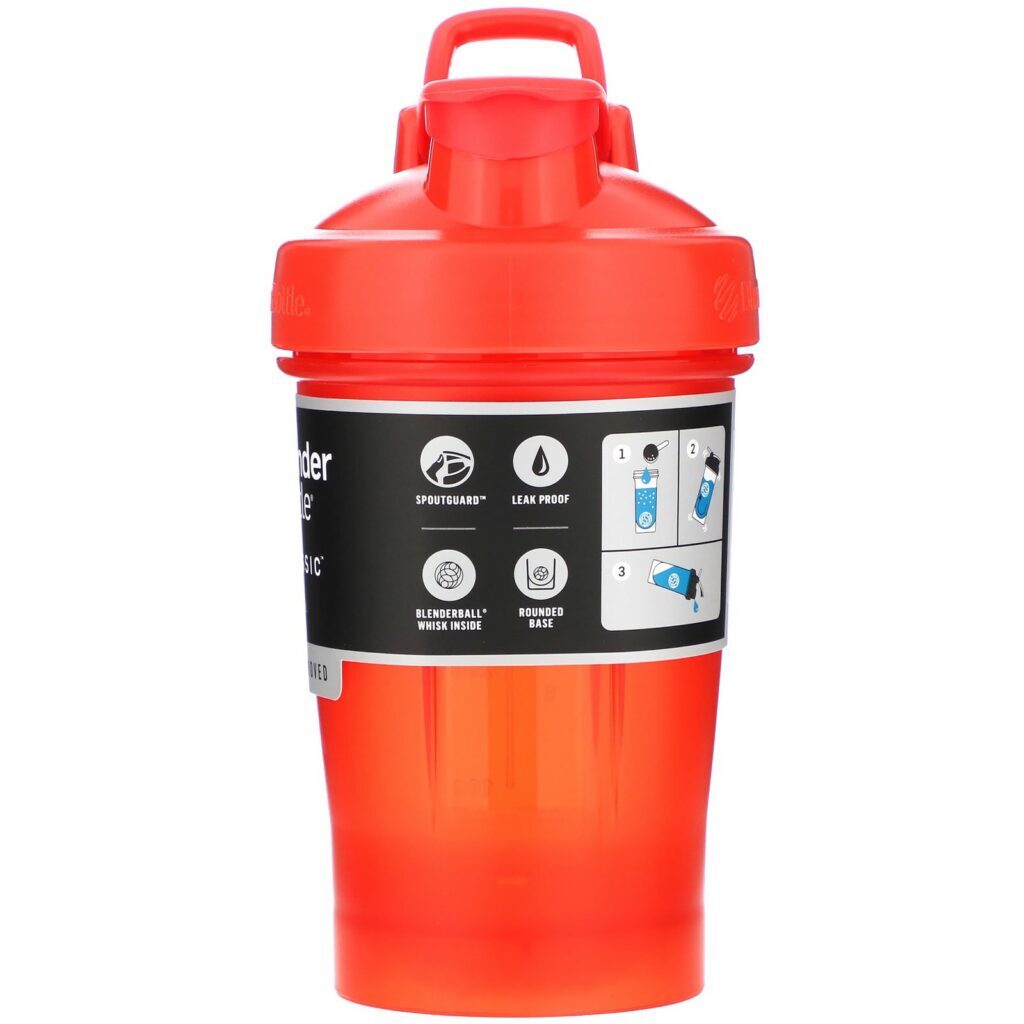 Blender Bottle, Clássico com Alça, Vermelho, 592 ml (20 oz) - Imagem 2