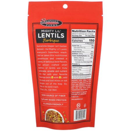 Seapoint Farms, Mighty Lil' Lentils, Barbecue, 5 oz (142 g) - Image 2