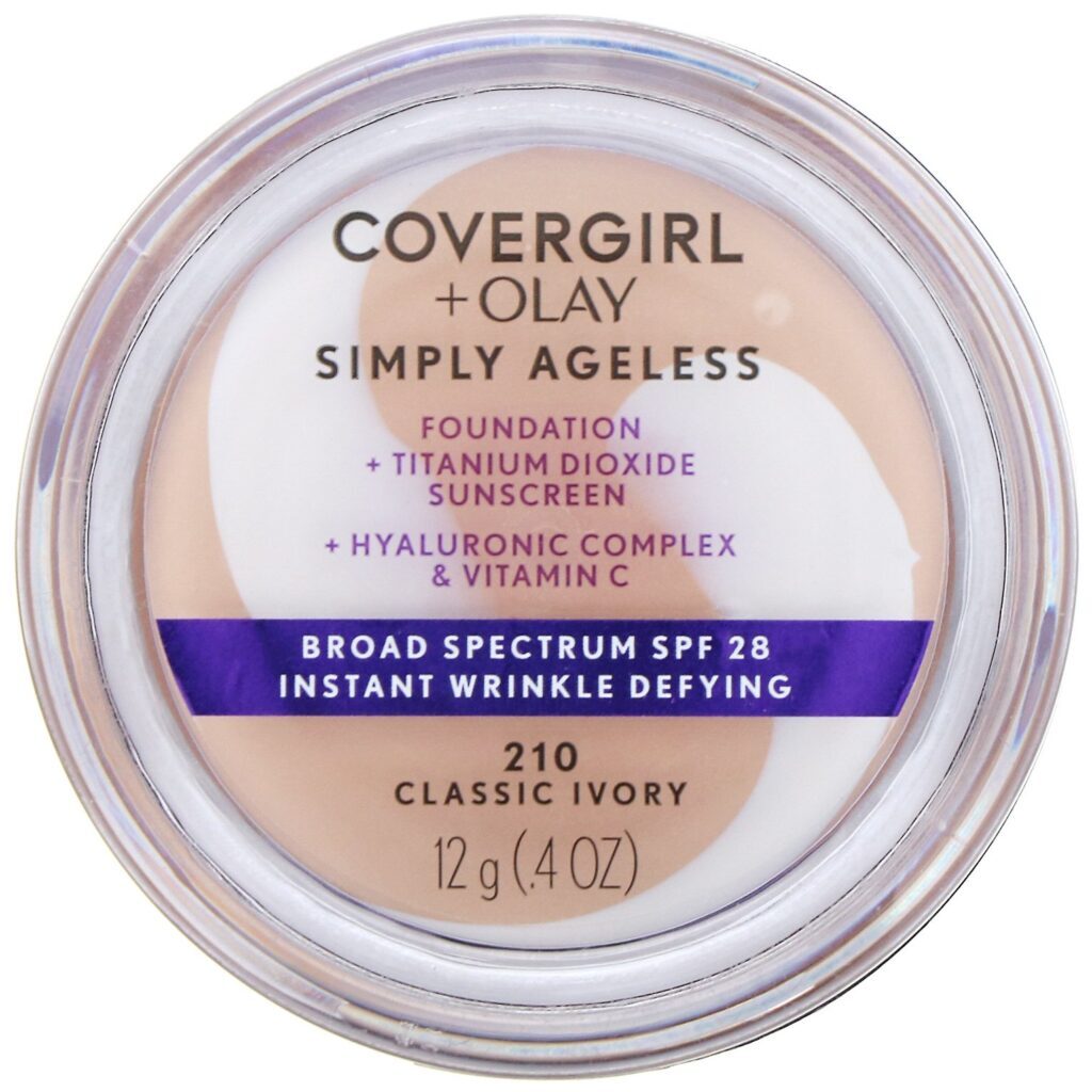 Covergirl, Base Olay Simply Ageless, 210 Marfim clássico, 12 g - Imagem 2