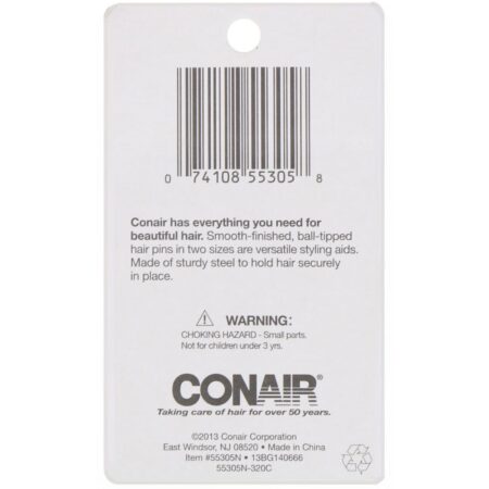 Conair, Grampos para cabelo, crie penteados presos, preto, 100 peças - Image 2