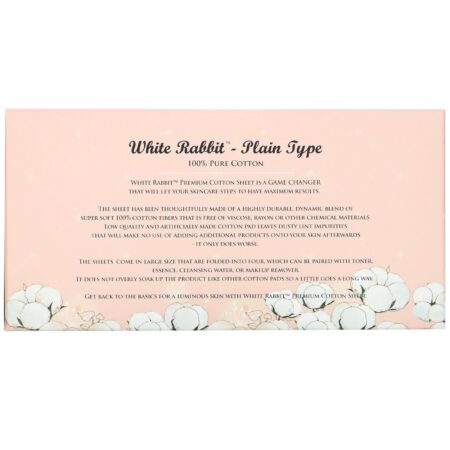 White Rabbit, Premium Cosmetic Cotton Sheet, Plain, 200 Sheets - Image 2