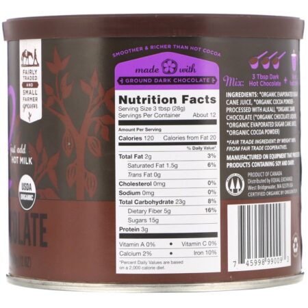 Equal Exchange, Organic Dark Hot Chocolate, 12 oz (340 g) - Image 2