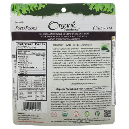 Organic Traditions, Chlorella Powder, 5.3 oz (150 g) - Image 2