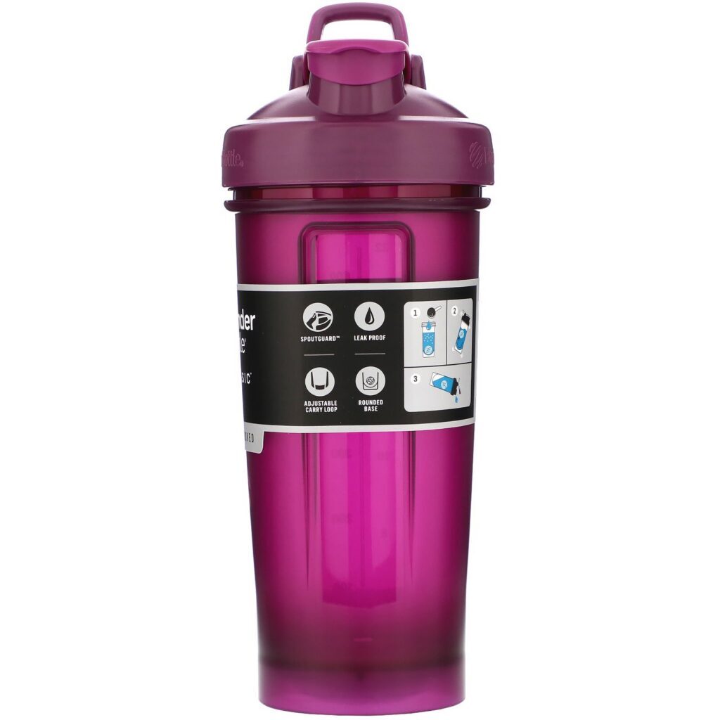 Blender Bottle, Classic With Loop, Plum, 28 oz (828 ml) - Imagem 2