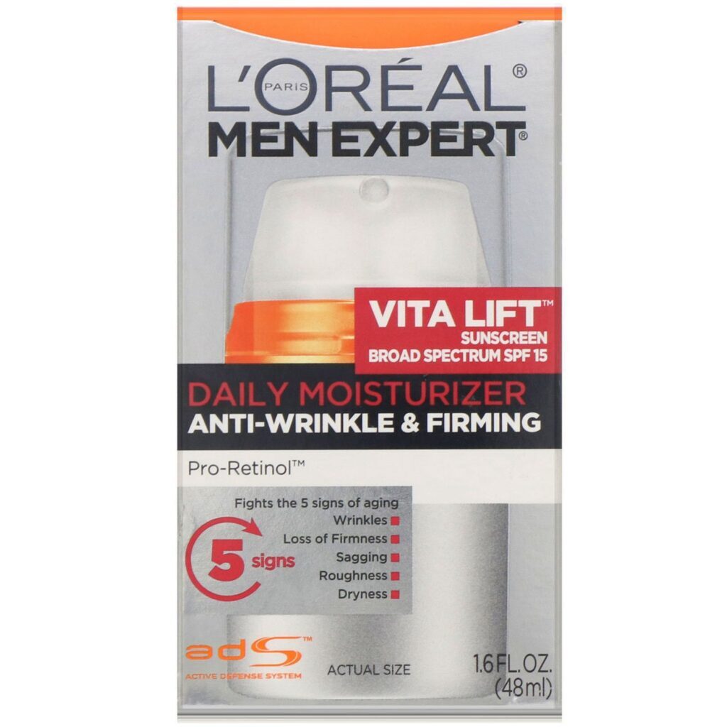 L'Oreal, Men Expert, antirrugas e tonificador, hidratante diário Vita Lift, FPS 15, 48 ml - Imagem 2