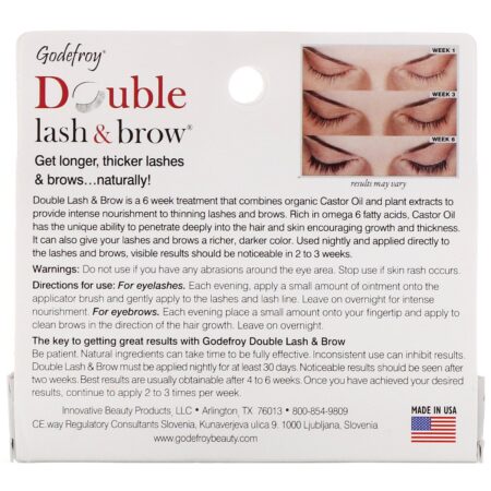 Godefroy, Double Lash & Brow, Soro para Cílios e Sobrancelhas, 0,1 fl oz (3 ml) - Image 3