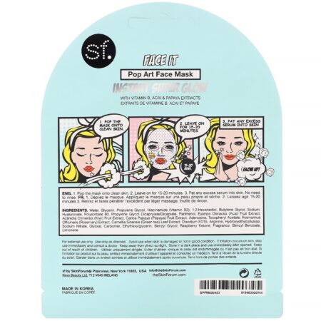 SFGlow, POP n' Glow, Face It, Máscara Facial Pop Art, 1 Unidade, 25 ml (0,85 oz) - Image 2