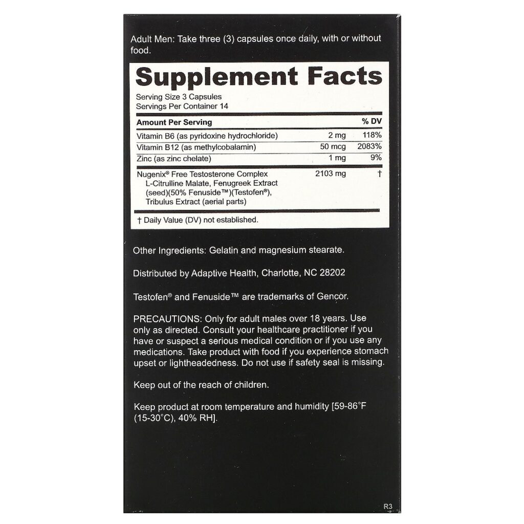 Nugenix, Free Testosterone Booster, 42 Capsules - Imagem 2