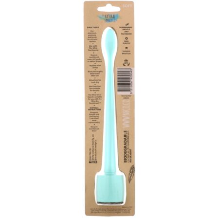 The Natural Family Co., Biodegradable Cornstarch Toothbrush, Rivermint, Soft, 1 Toothbrush & Stand - Image 2